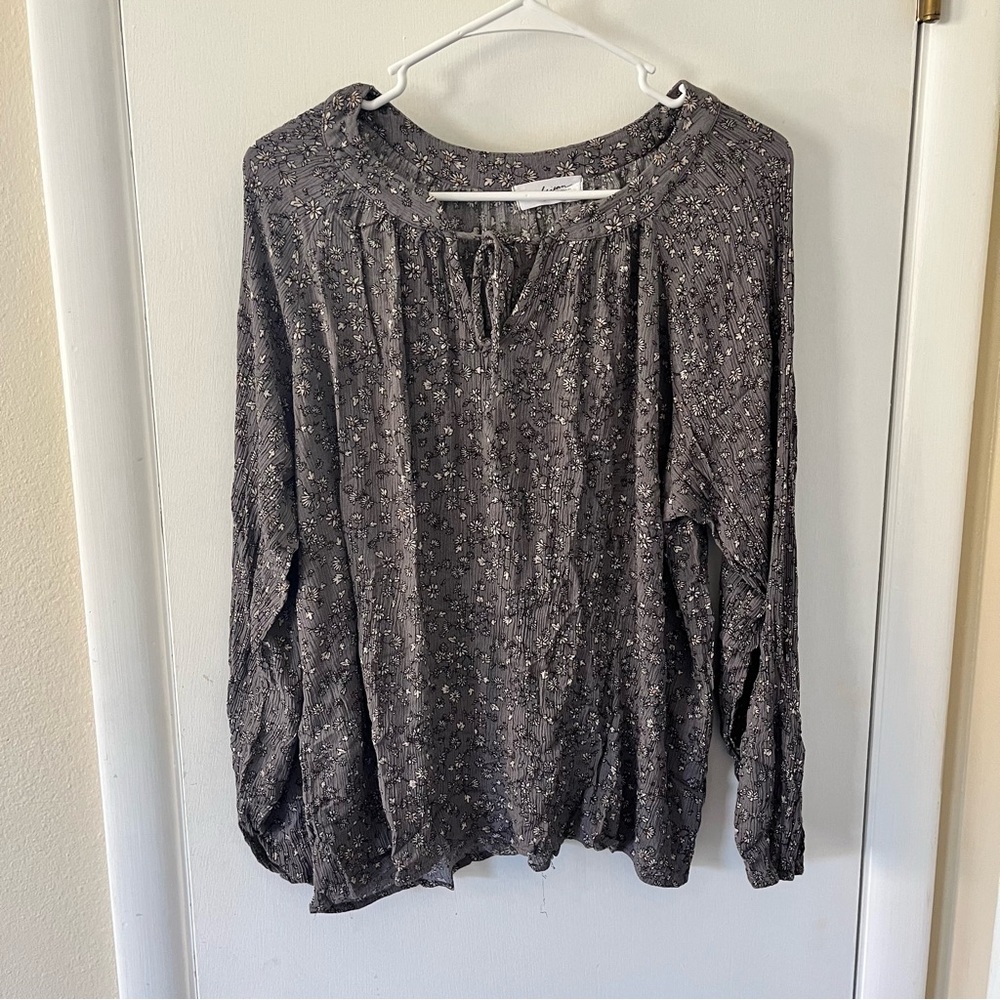 CJLA Gray Floral Pippa Blouse